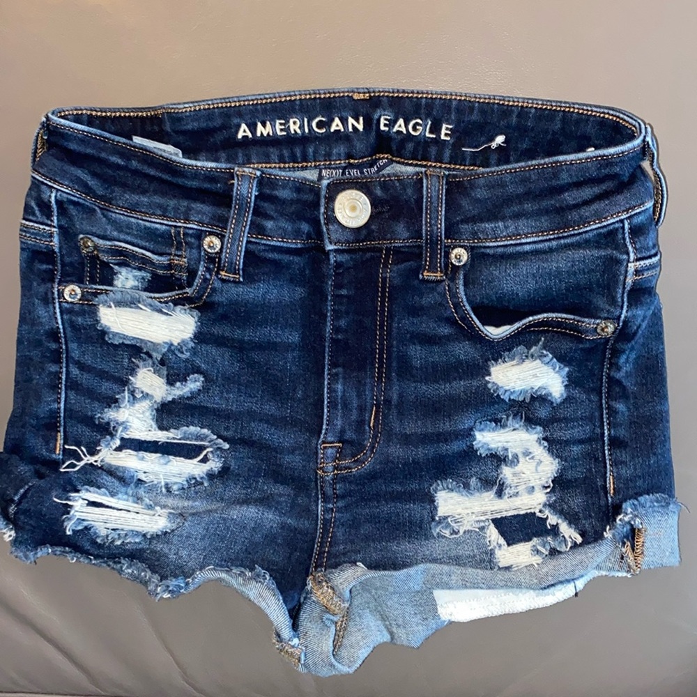 Dark Blue Denim AE Next Level Stretch Short Size 0